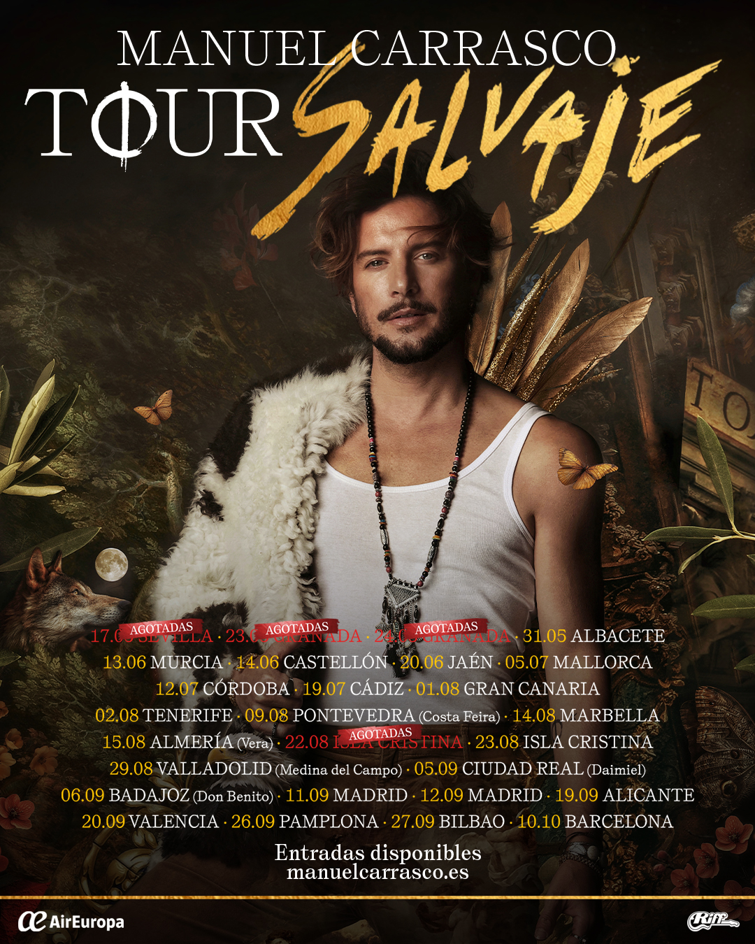 Manuel Carrasco - Tour Salvaje - Nuevas fechas