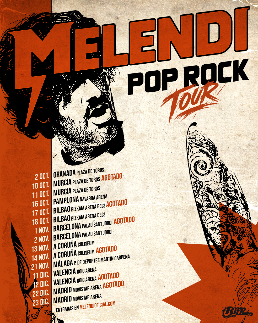 Melendi Pop Rock Tour 2026 Nuevas fechas 1080x1350